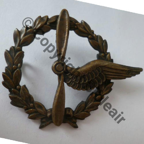 BREVET MEMBRE EQUIPAGE AVION & DIRIGEABLE VARIANTE COURONNE LAURIERS  SM 2Anneaux Dos lisse Aile Emboutie Src.germanauctions 100EurInv reference Bartlett 